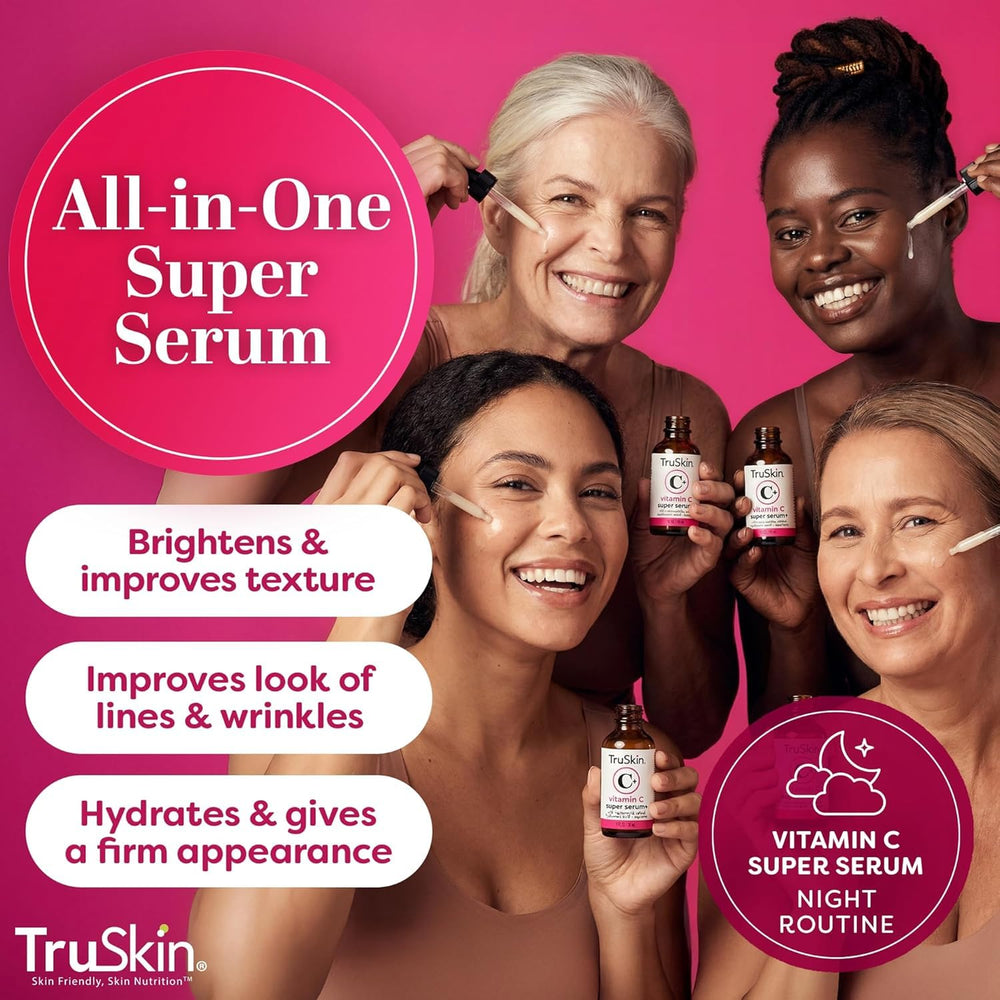 TruSkin clear gel-serum texture on fingers showing lightweight hydration