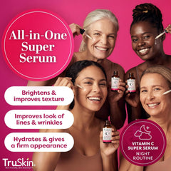 TruSkin clear gel-serum texture on fingers showing lightweight hydration