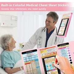 Trustnice clipboard cheat sheet close-up with color-coded medical references for fast review