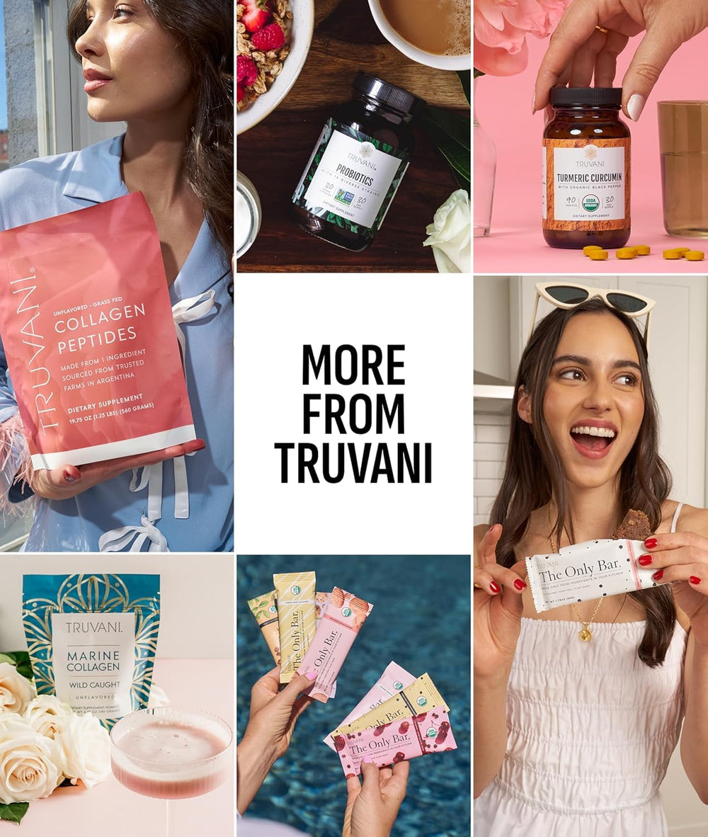 Truvani smoothie in kitchen lifestyle setting showing easy morning protein boost