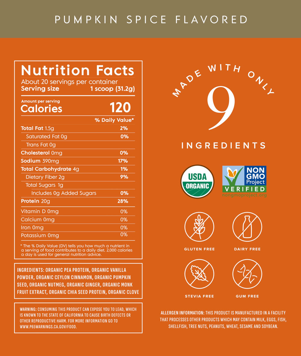 truvani raw ingredients pea pumpkin chia seeds showing organic sourcing benefit