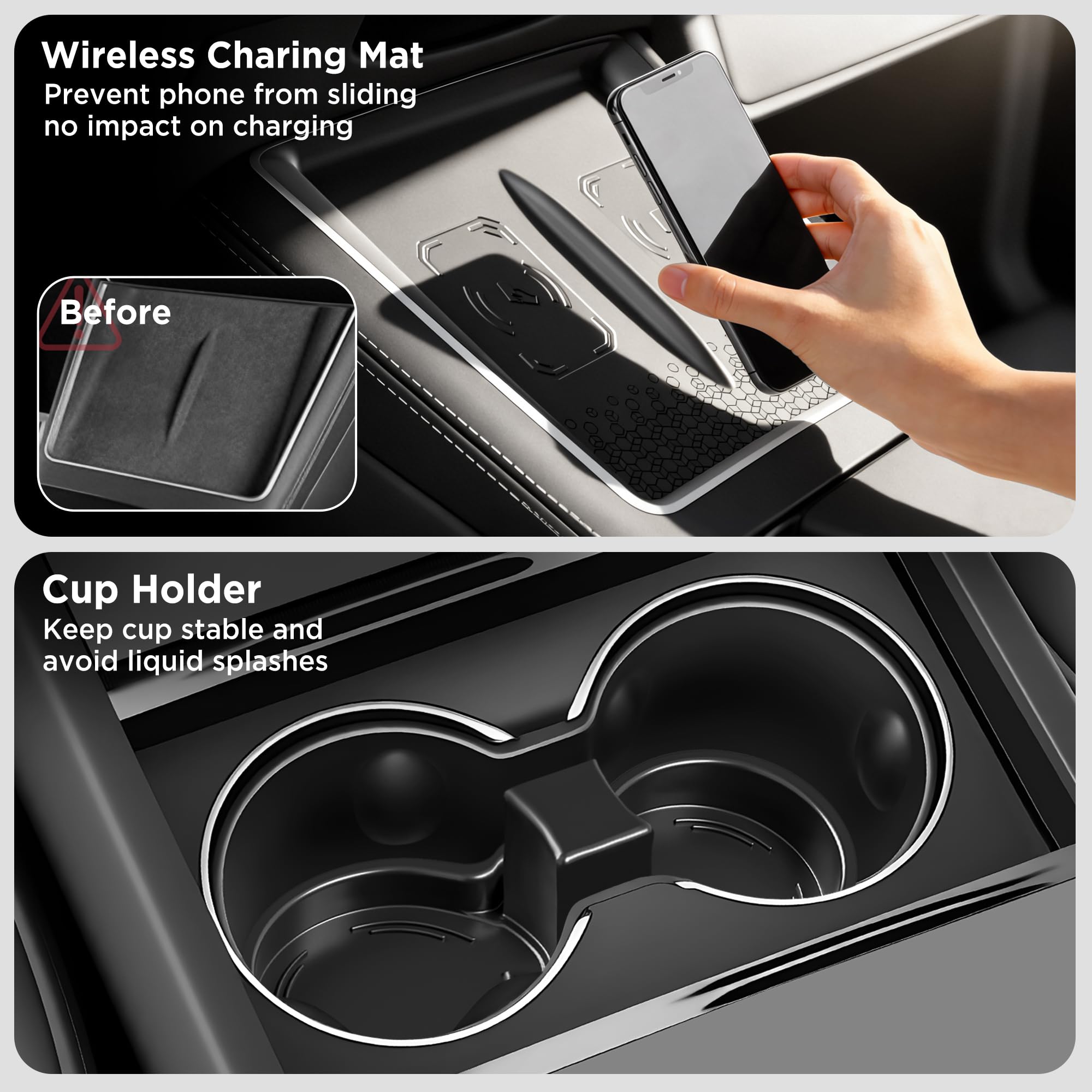 TSLDRV removable anti-slip PVC mats lifted out for easy cleaning and noise reduction