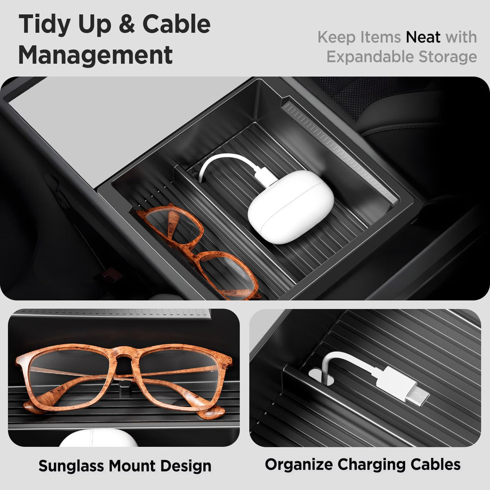 TSLDRV side profile showing precise fit inside Tesla console for stable placement