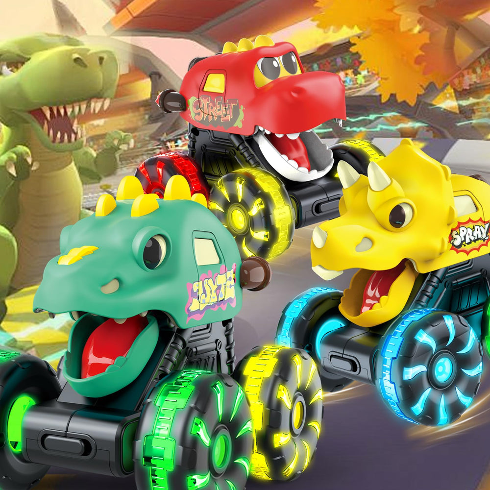 Tsomtto three dinosaur trucks arranged to show variety and collectability