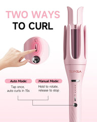 TSUYAGLA curl chamber detail showing auto-wrapping action for no-twist styling benefit