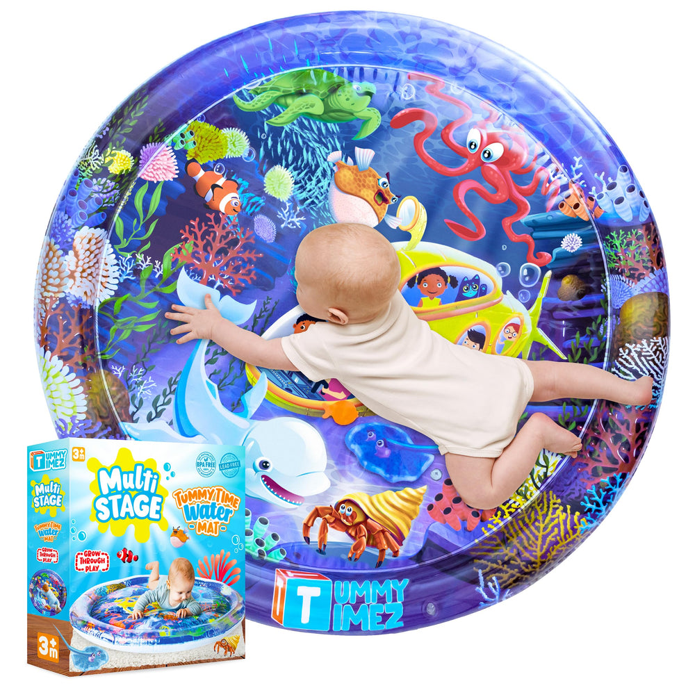 TT TUMMYTIMEZ front view showing colorful underwater design and benefit of visual engagement