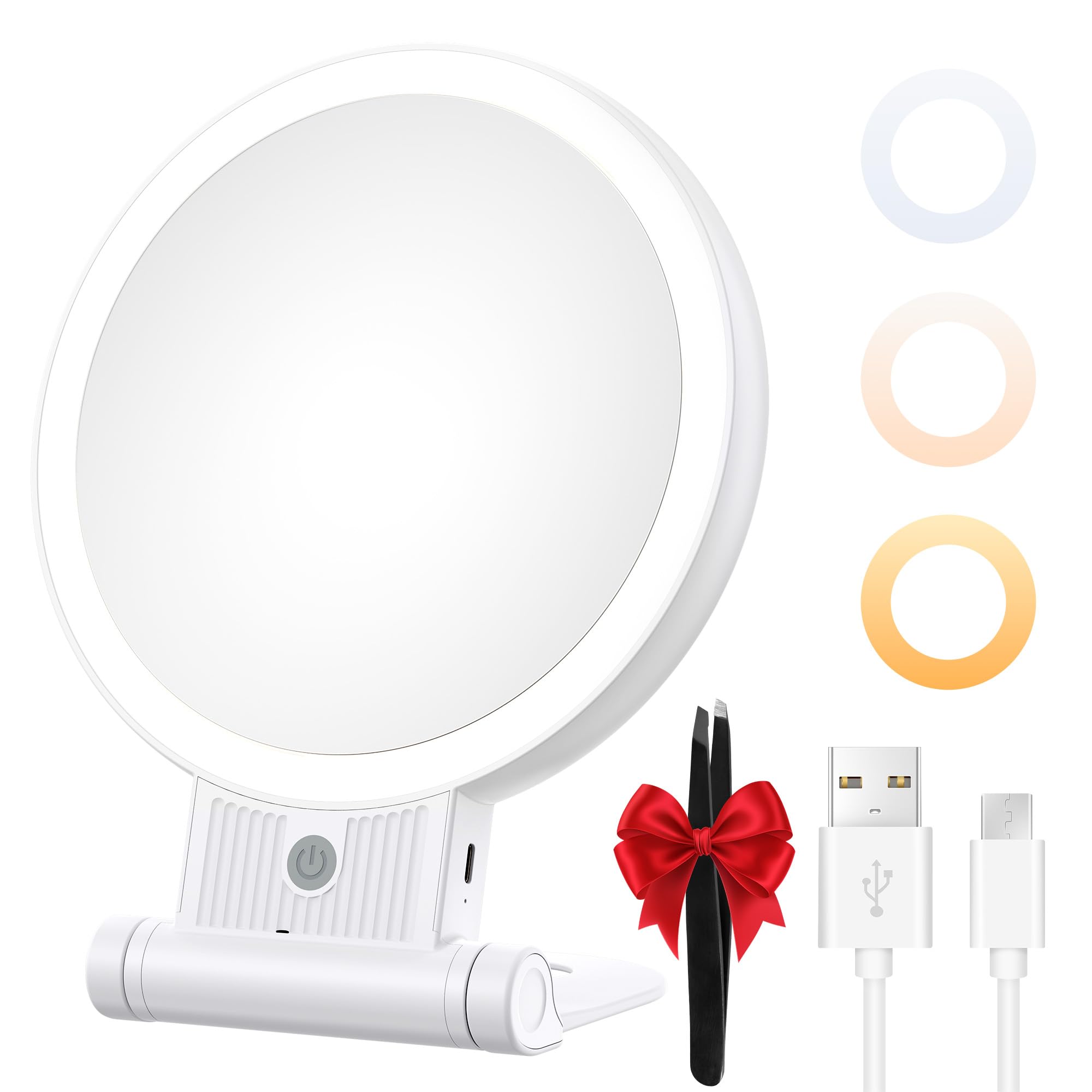 tubbede front view showing mirror and lighting for clear makeup application