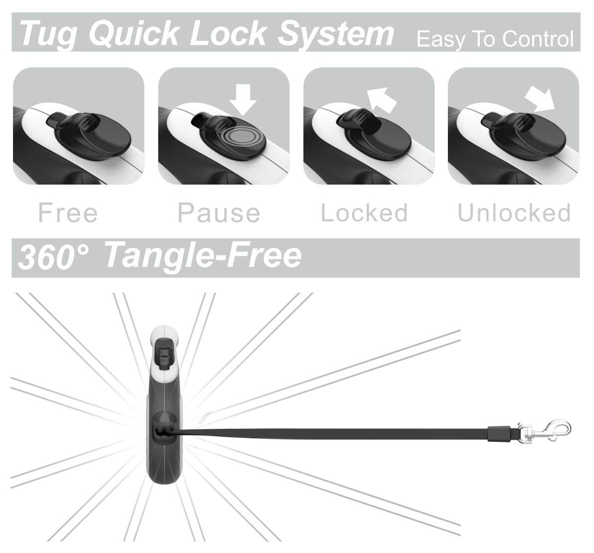 TUG leash beside small dog for scale and suitability for pets under 35 lbs