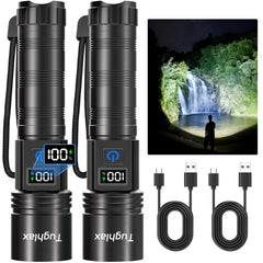 Tughlax front view of two flashlights showing compact pack and portability benefit