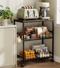 Tujurich front view showing stable microwave placement and organized shelves