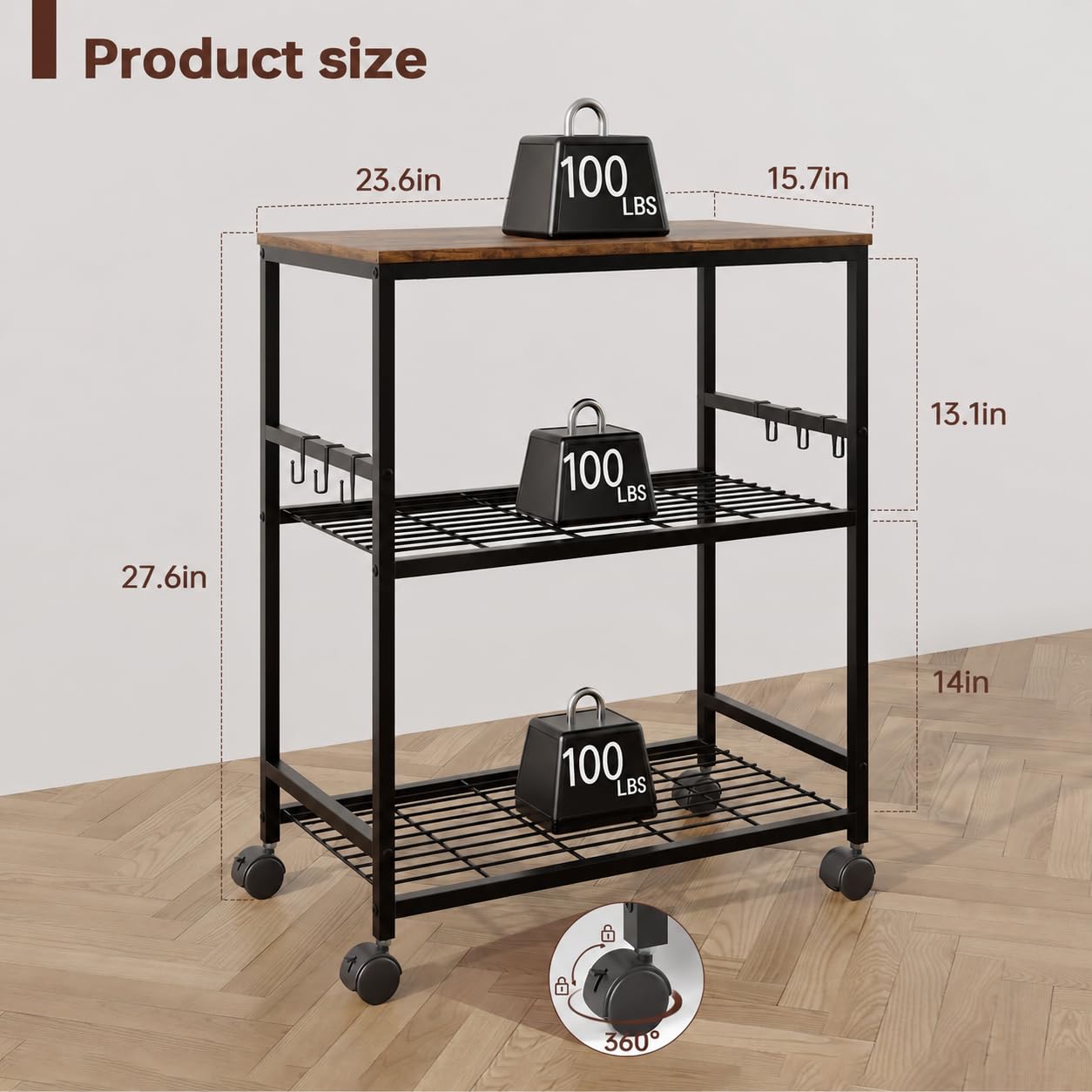 Tujurich lockable wheels image showing mobility and secure positioning
