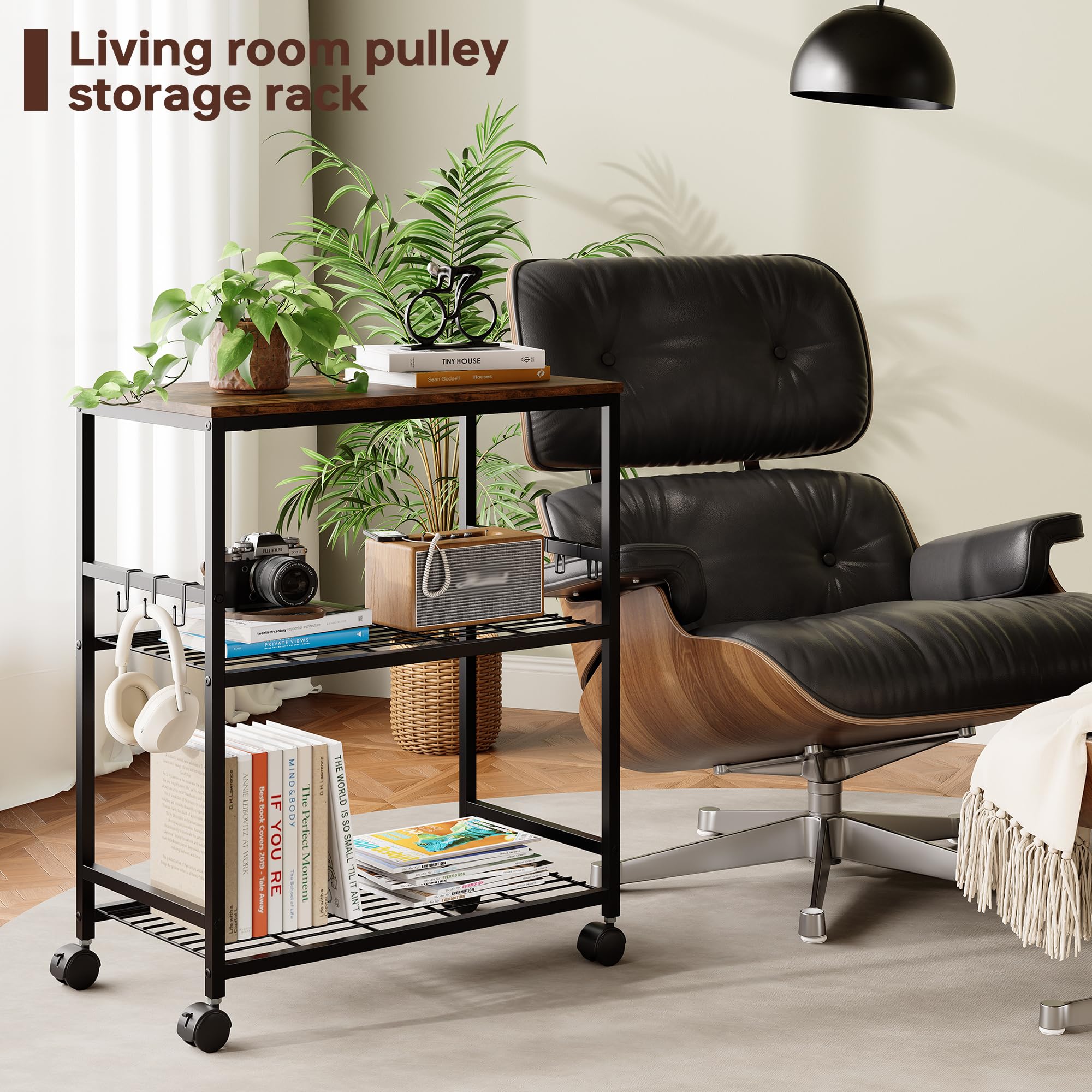 Tujurich lower shelf organized with cookware to maximize storage efficiency