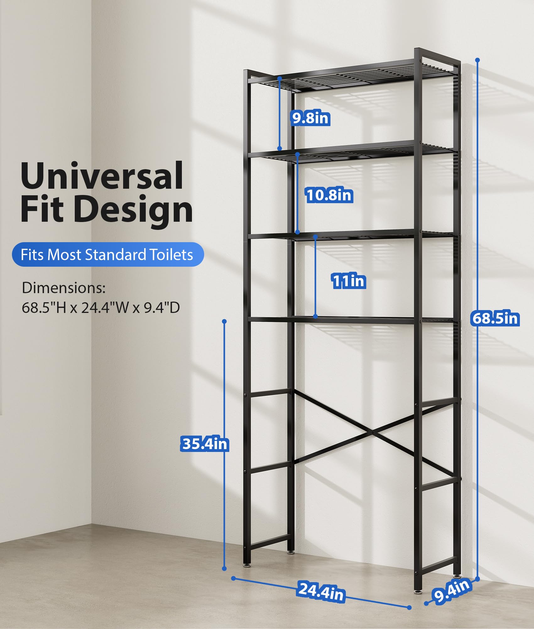 Tujurich metal mesh shelf close-up highlighting durability and easy cleaning