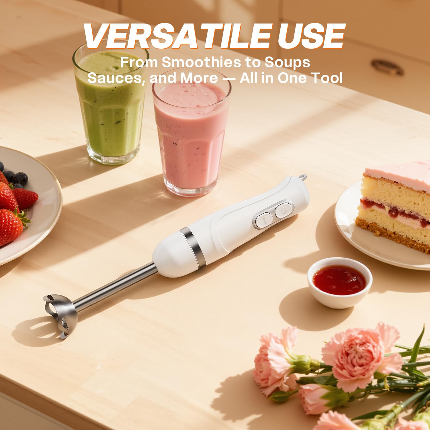 turelar slim design beside fruit bowl showing space-saving versatility