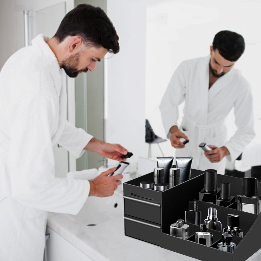 Turesmith beside common toiletries to show scale and appropriate countertop fit