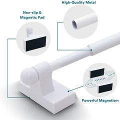 Turquoize installed on a steel door holding a valance, fast tool-free privacy solution