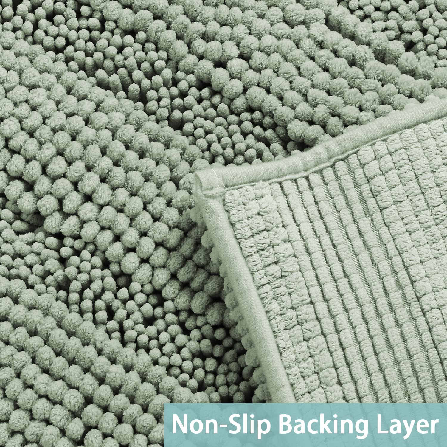 Turquoize non-slip backing detail demonstrating secure floor grip