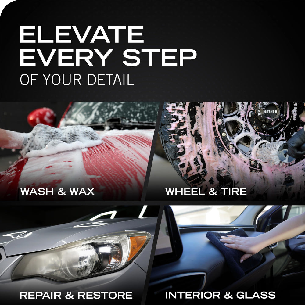 Turtle Wax applied to wheels and trim protecting against grime