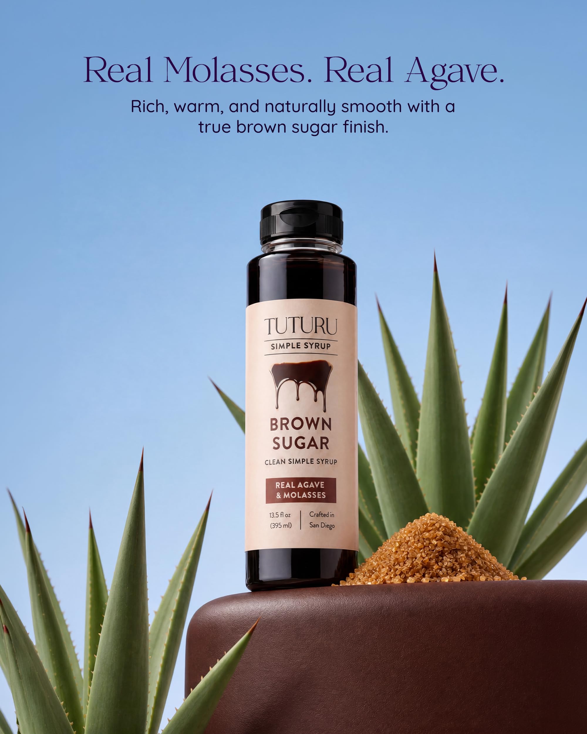 TUTURU syrup pour texture over spoon illustrating smooth, fast-dissolving benefit