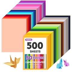 TUXIYA front packaging showing 500 sheets and color variety, ideal for bulk crafting