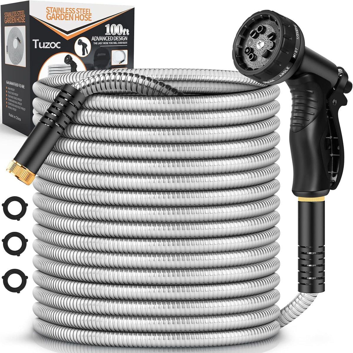 Tuzoc Rcfunkid front view showing full hose and packaged nozzle benefit durable design