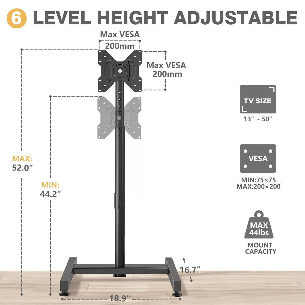 TVON base with adjustable feet illustrating stability on uneven floors benefit