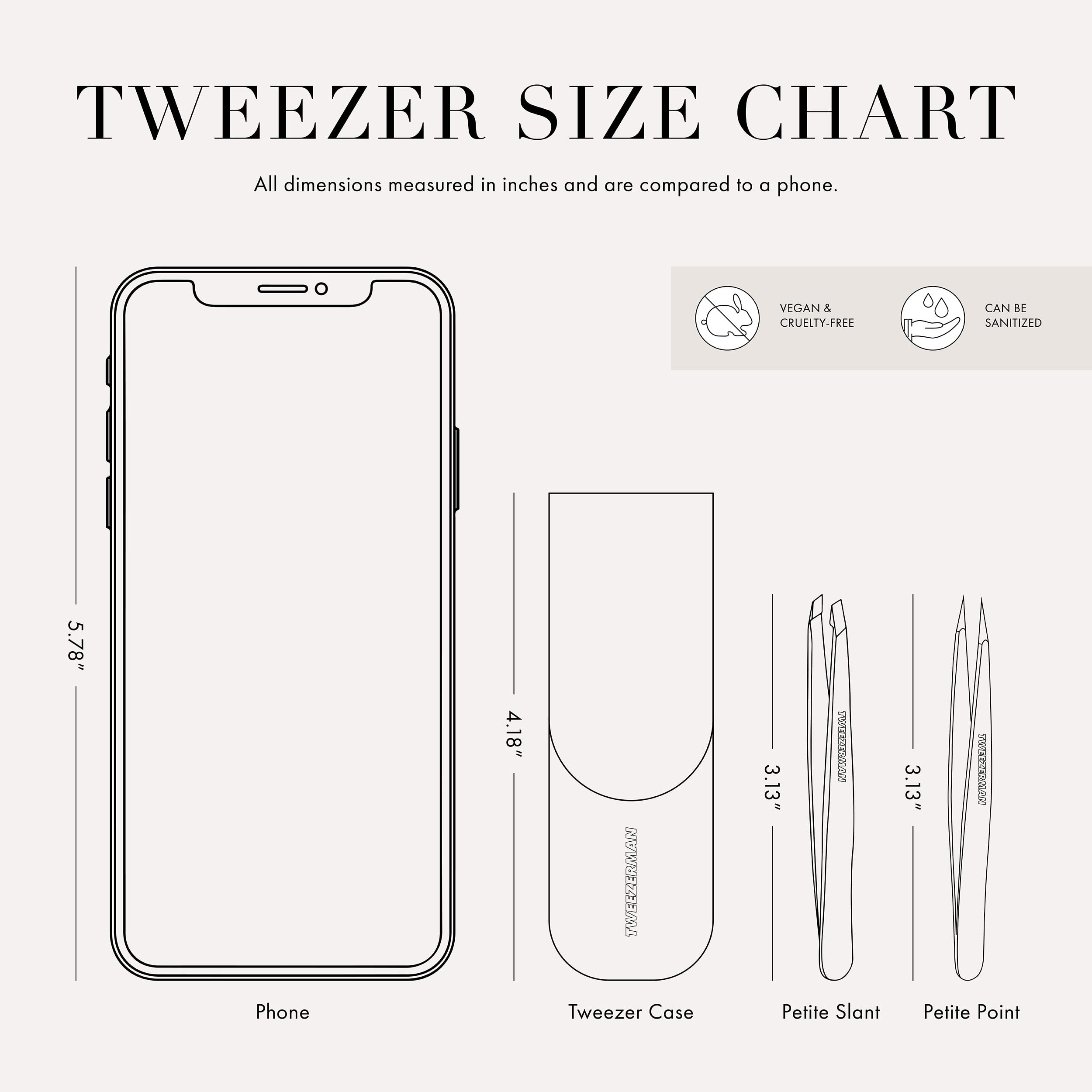 Tweezerman tea rose open case with tools protecting tweezers and keeping them sanitary