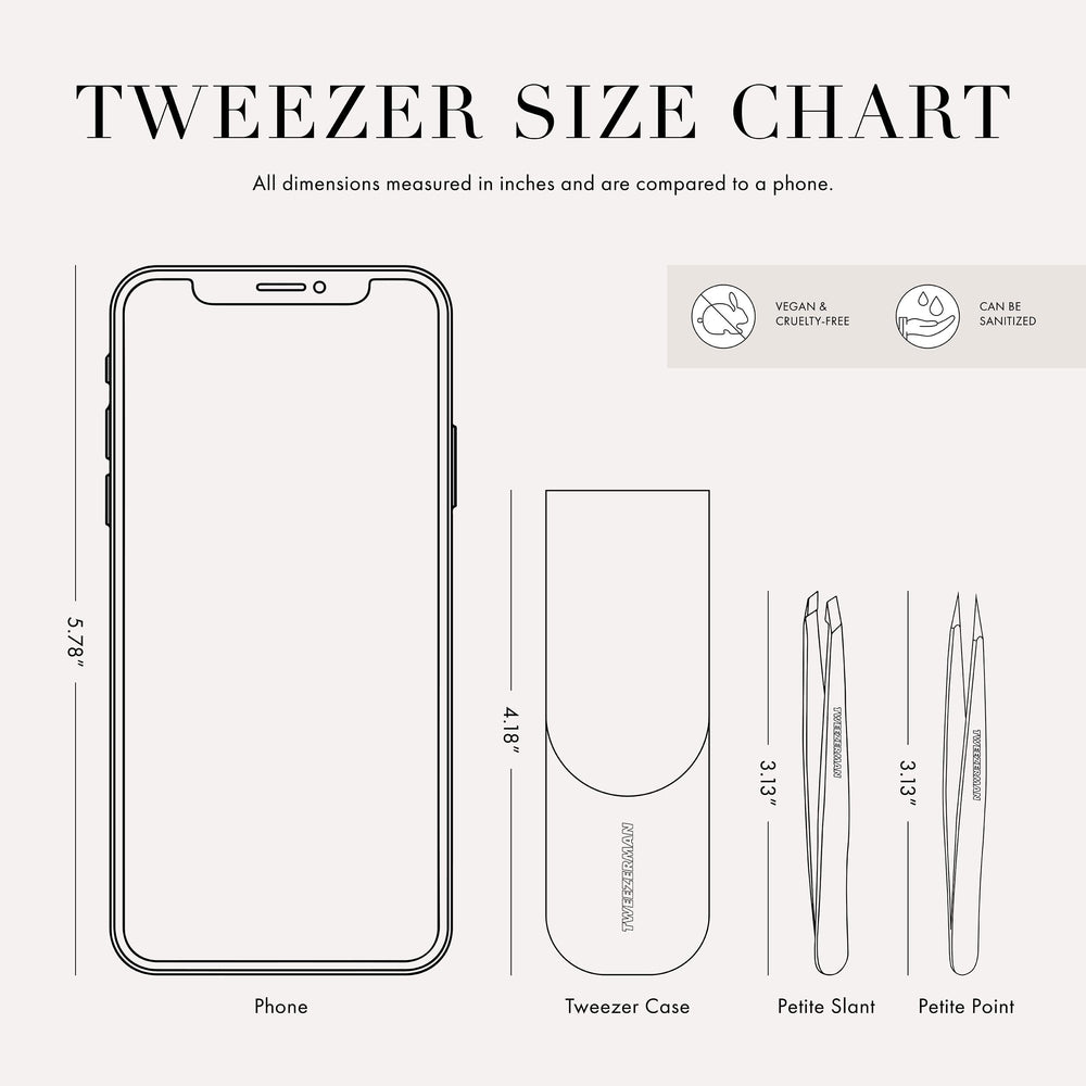 Tweezerman tea rose open case with tools protecting tweezers and keeping them sanitary