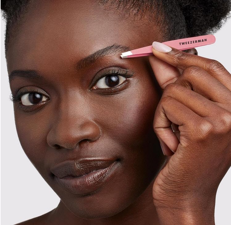 Tweezerman tea rose tweezer tips aligned perfectly for dependable one-grab hair removal