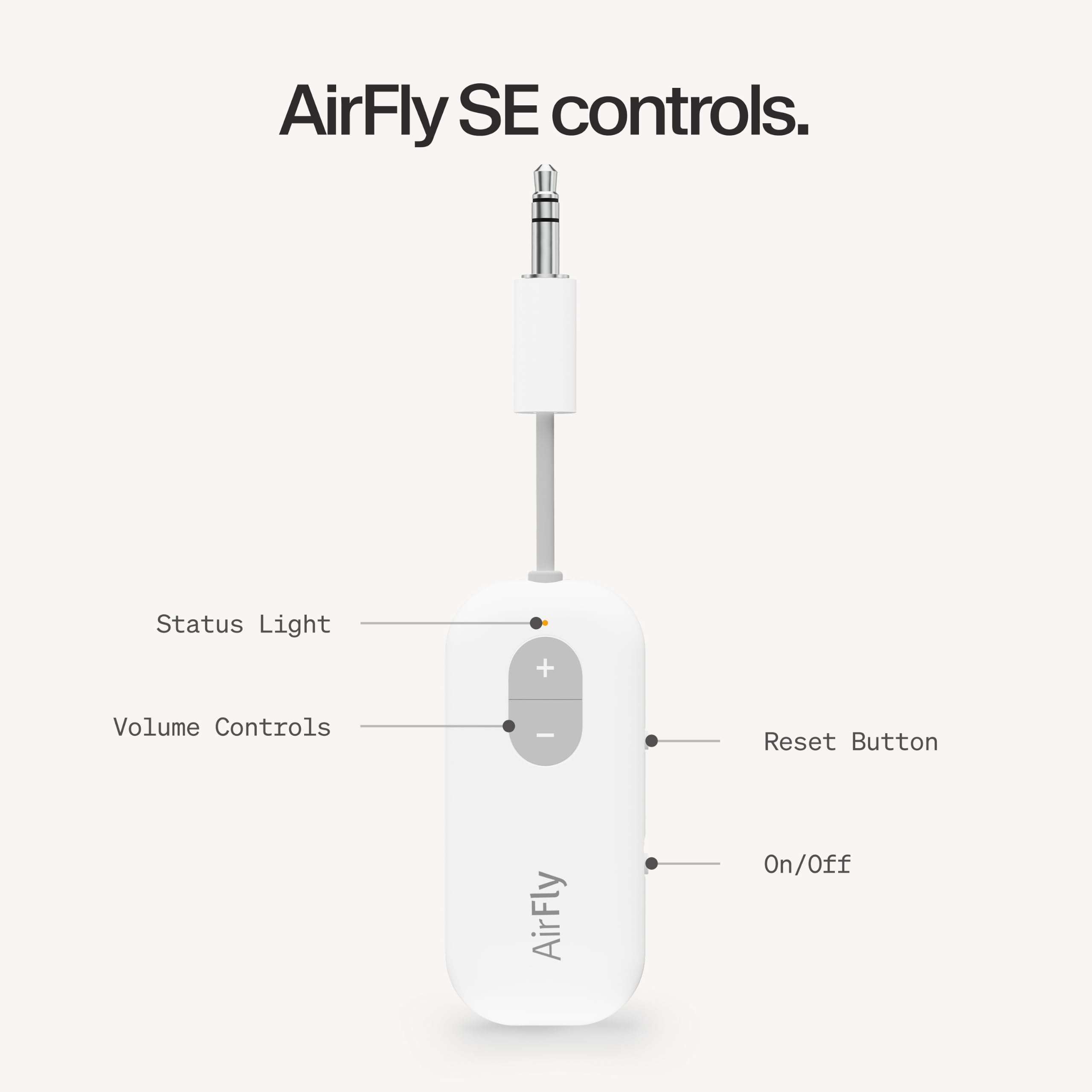 Twelve South AirFly SE with USB-C cable illustrating fast charging and long battery life