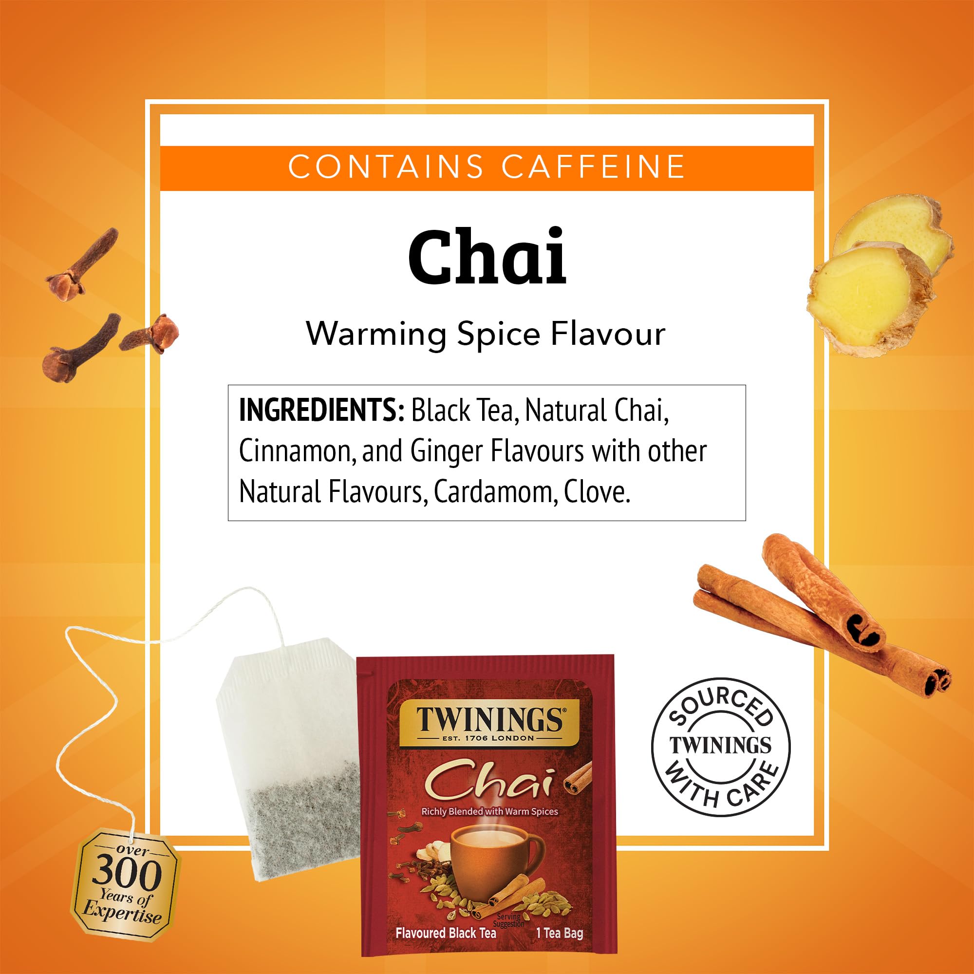 Twinings brewed hot chai cup steaming to show aroma and warming benefit