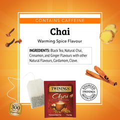 Twinings brewed hot chai cup steaming to show aroma and warming benefit