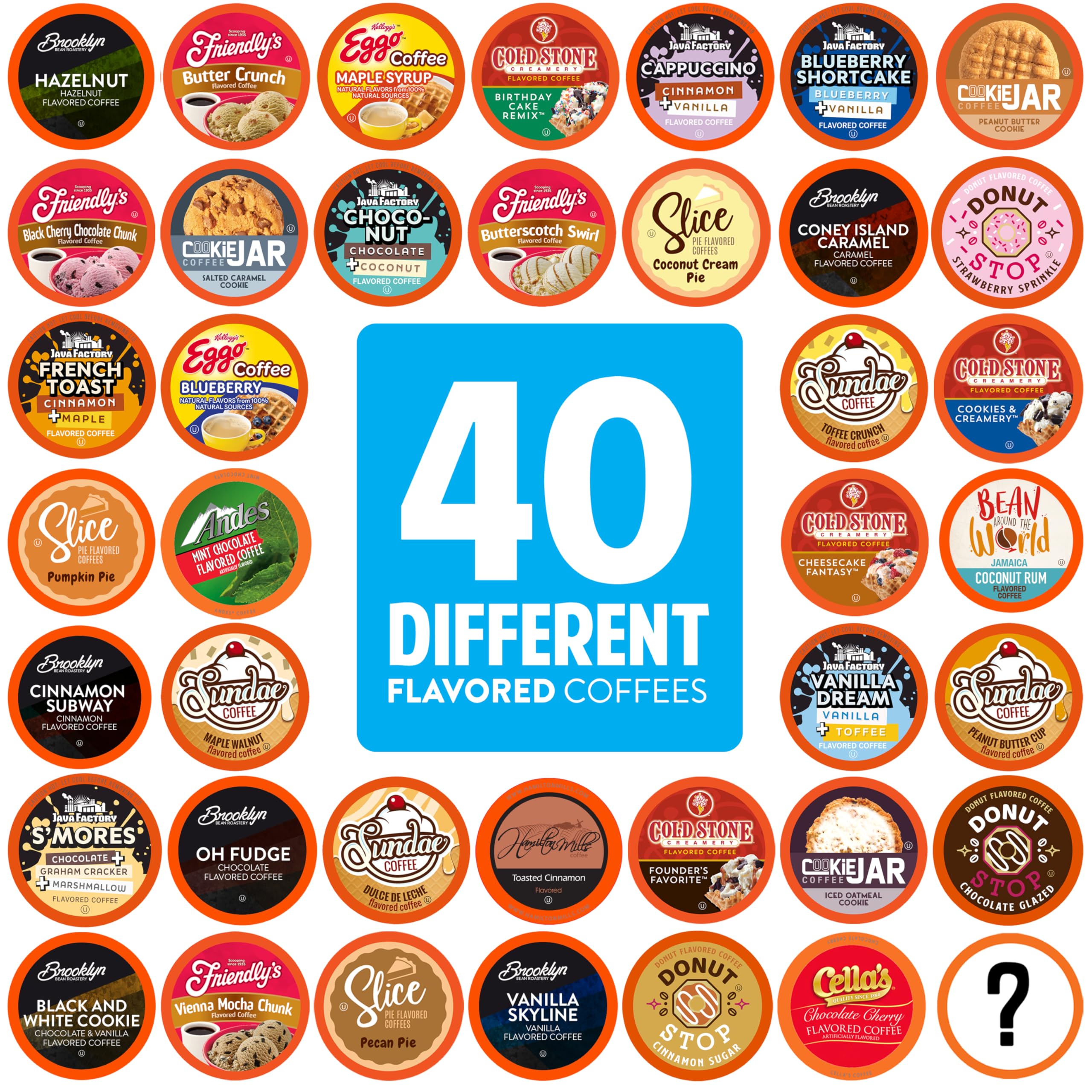Two Rivers Coffee front packaging showcasing the 40-count variety pack and convenience