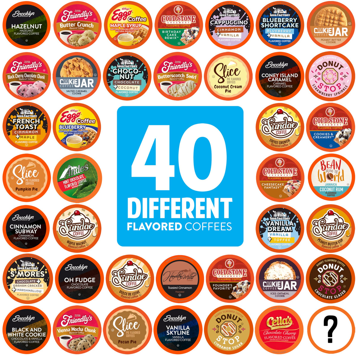 Two Rivers Coffee front packaging showcasing the 40-count variety pack and convenience