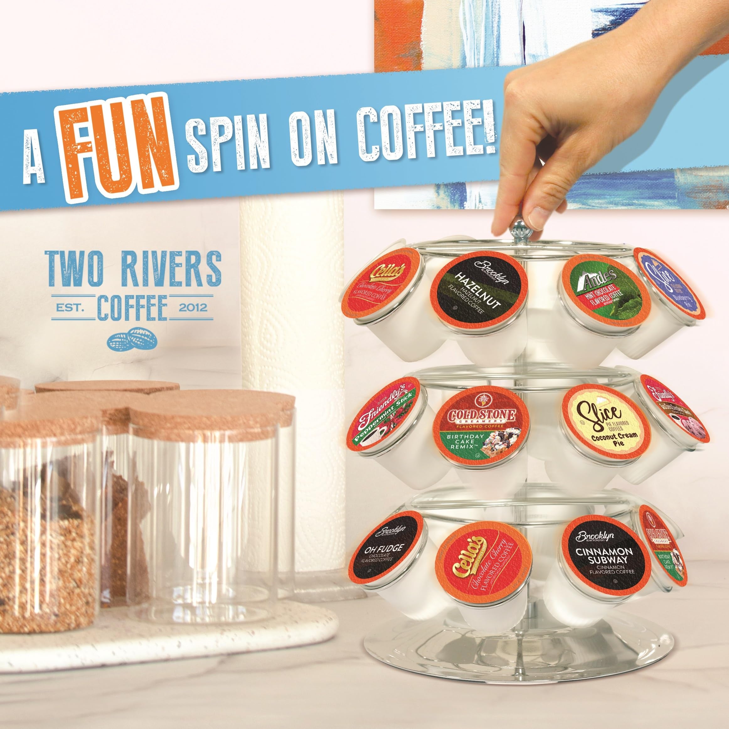 Two Rivers Coffee poured over ice in a glass showing iced coffee refreshment