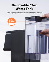 TWOMEOW removable 52 oz water tank for fewer refills and easy cleaning benefit