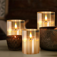 Tyawon close-up of LED flame detail demonstrating realistic flicker and cozy light