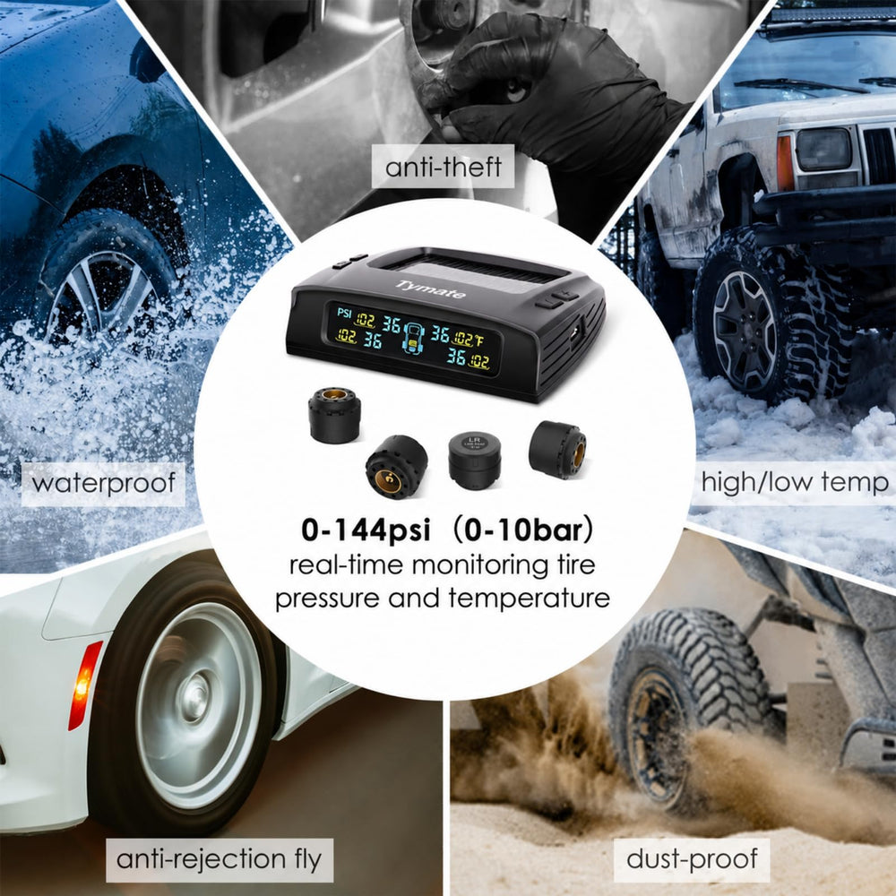 Tymate system monitoring RV and trailer tires showing multi-axle coverage