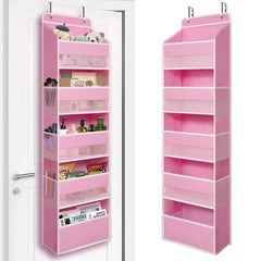 TYMENSH front view over-door organizer showing tidy visible pockets and easy access