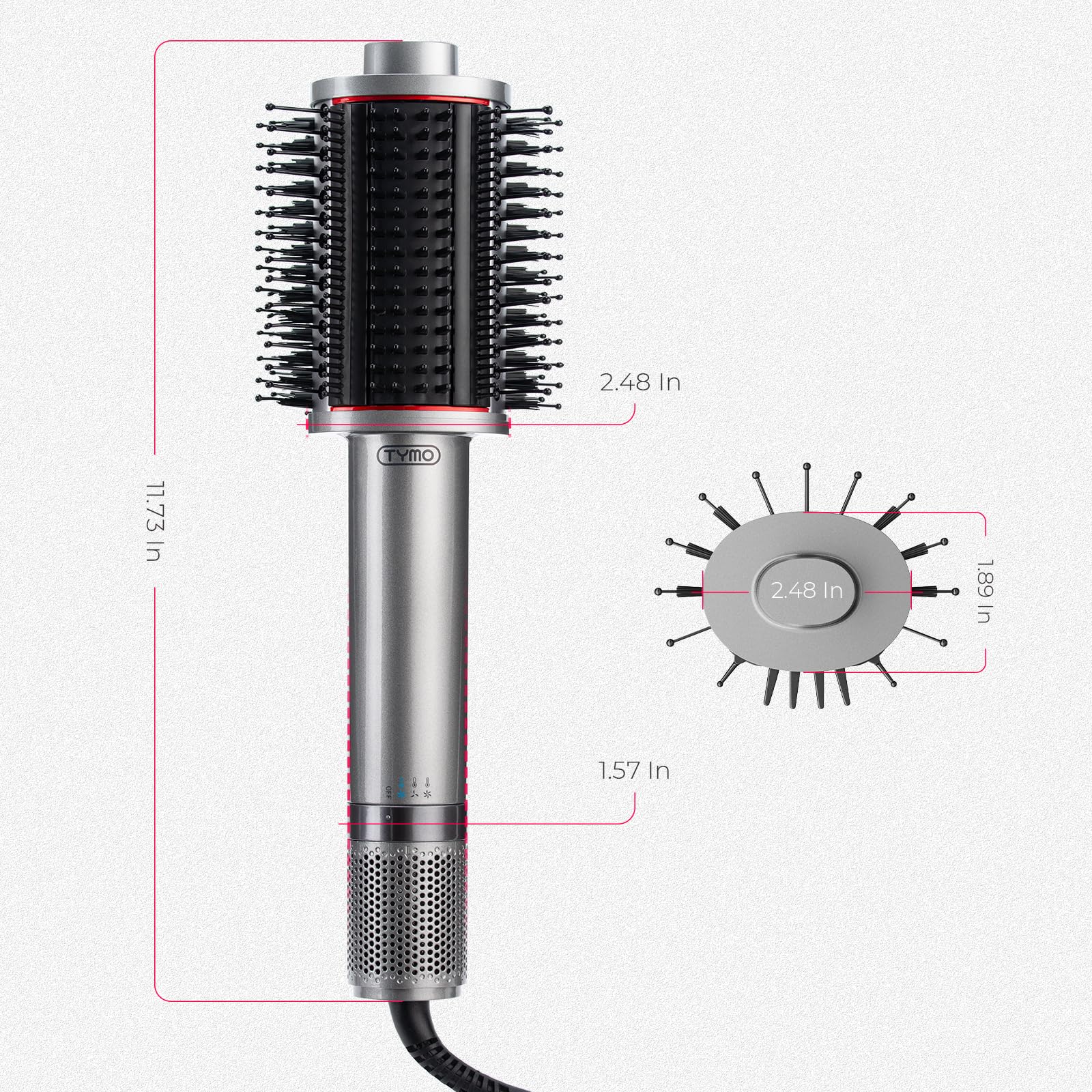 TYMO 4.0 packaging shot with brush and accessories for an all-in-one salon set