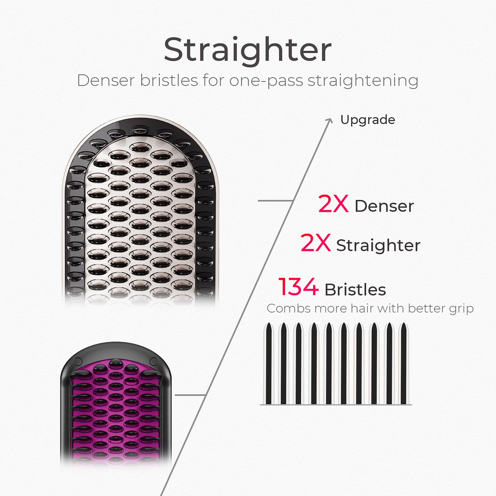TYMO brush in hand to show size and ergonomic grip that reduces wrist strain