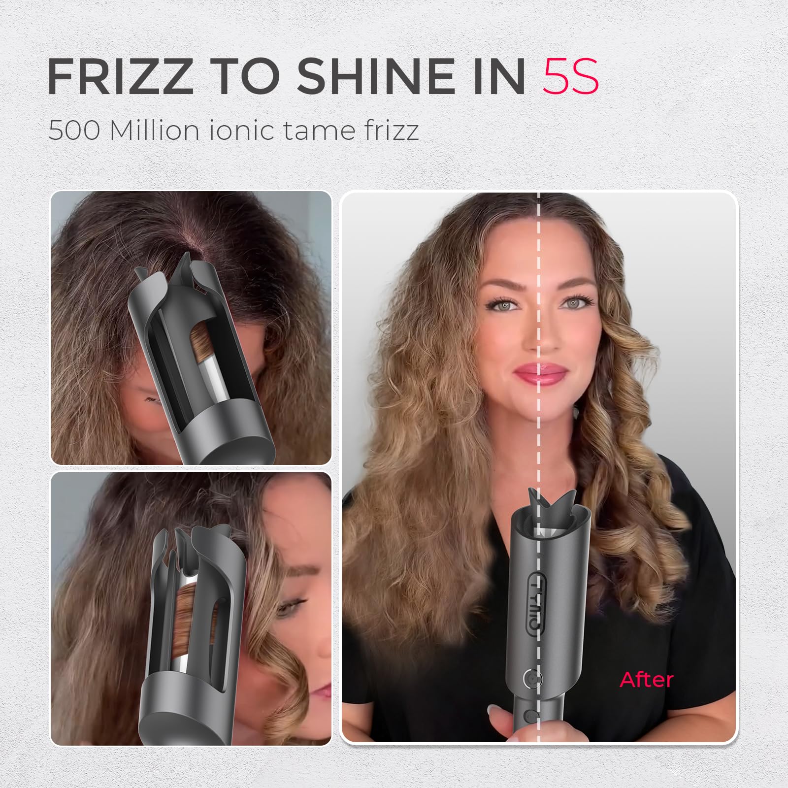 TYMO CURLPRO cool-touch surface showing 360-degree anti-scald safety benefit