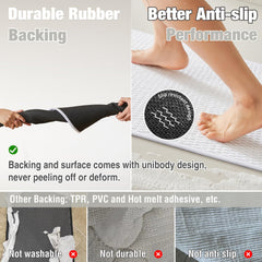 TYUU mat placed by shower illustrating absorbency and floor protection