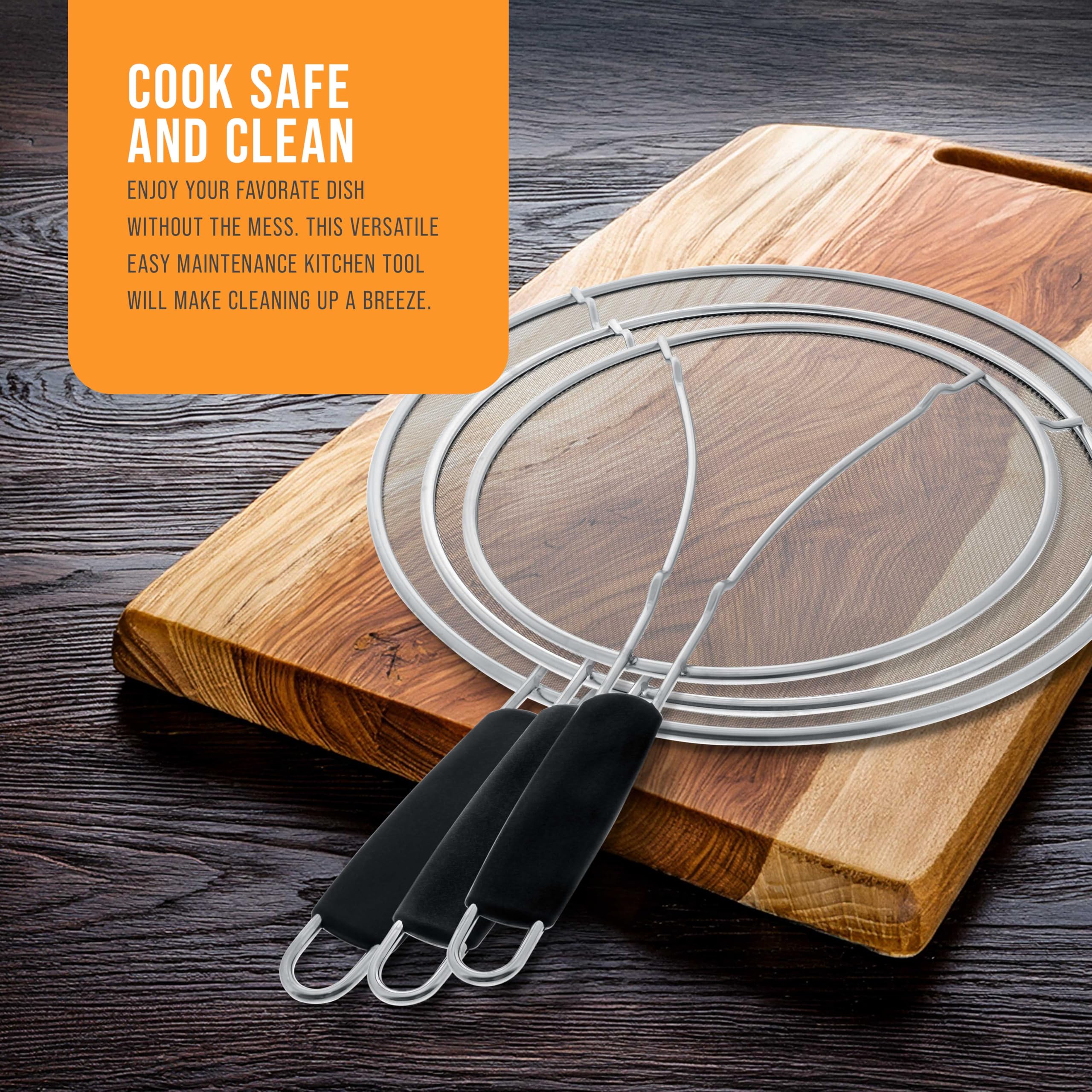 U.S. Kitchen Supply guards hung on hook for tidy storage and quick access