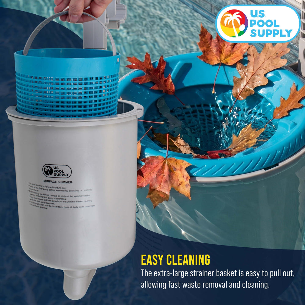 U.S. Pool Supply basket being removed quickly for fast cleaning and maintenance