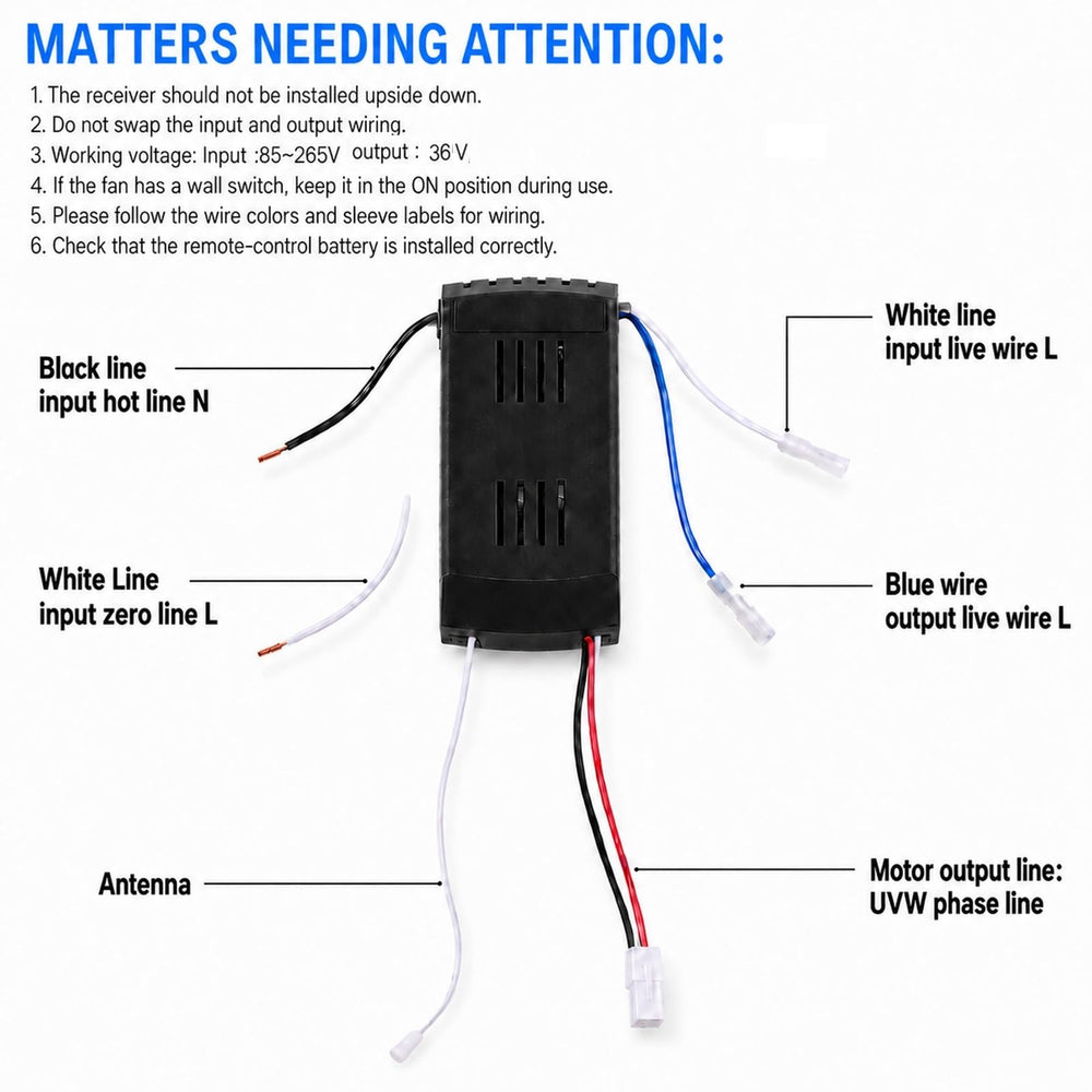 uaelua slim remote front showing 6-speed and timer buttons for precise control