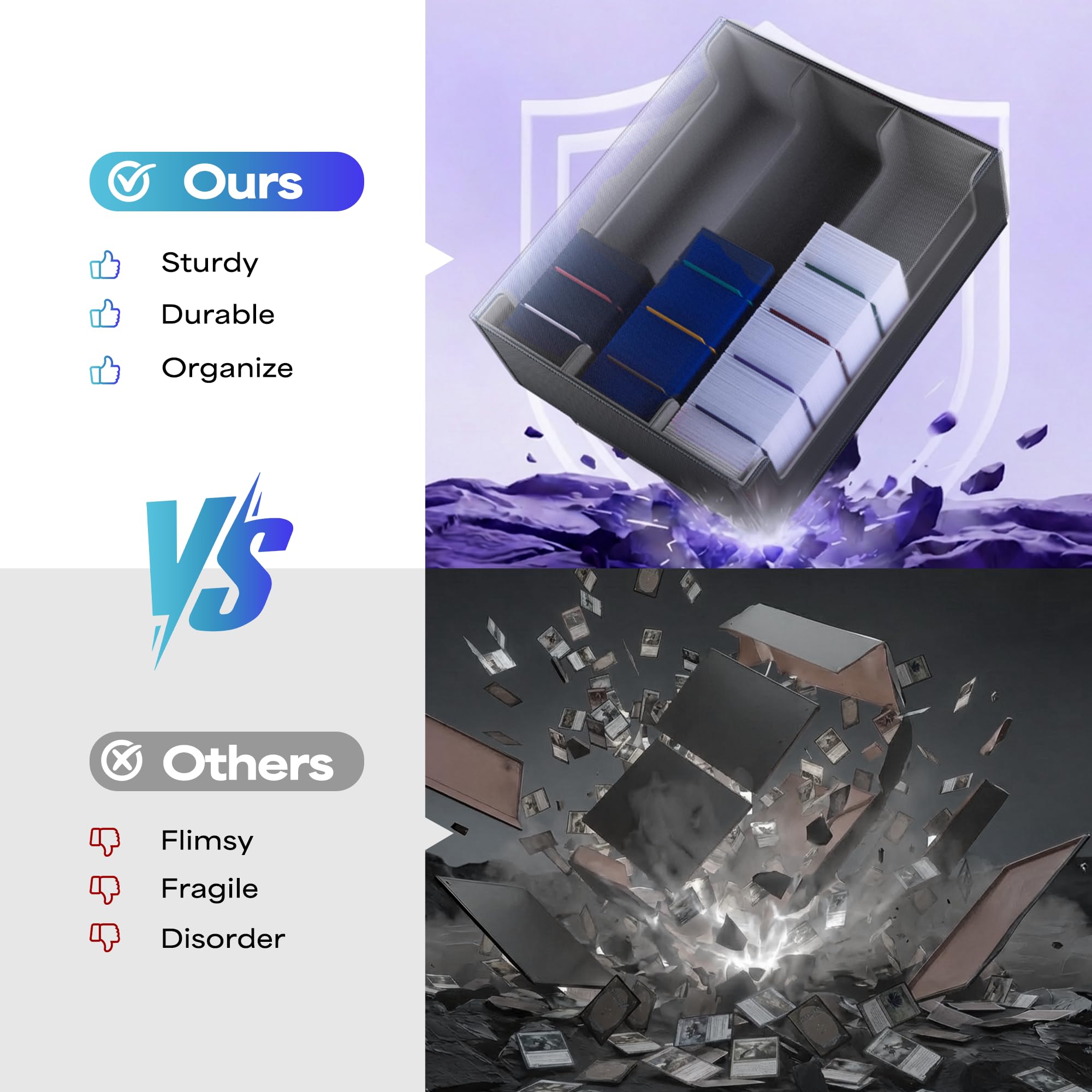 UAONO deck supporters and divider set organizing multiple decks