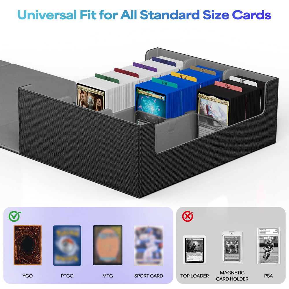 UAONO open with card stacks and dividers for tidy organization