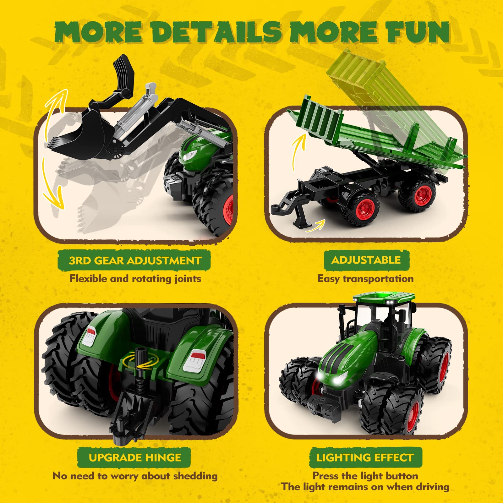 Uarzt scale comparison with child holding tractor demonstrating child-friendly size