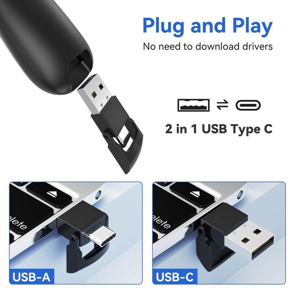 UBUYONE presenter ergonomic soft-touch grip for comfortable extended use